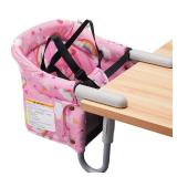 Hook On Chair, VEEYOO Clip On High Chair Folding Fast Table Chair with Storage Bag, Portable Baby Feeding Seat Attach to Table for Home and Travel