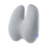 C CUSHION LAB Extra Dense Lumbar Pillow - Patented Ergonomic Multi-Region Firm Back Support for Lower Back Pain Relief - Lumbar Support Cushion with Strap for Office Chair, Car, Sofa, Plane - Grey
