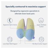 C CUSHION LAB Extra Dense Lumbar Pillow - Patented Ergonomic Multi-Region Firm Back Support for Lower Back Pain Relief - Lumbar Support Cushion with Strap for Office Chair, Car, Sofa, Plane - Grey