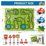 Bennol Toddler Toys Gifts for 2 3 4 5 Year Old Boys, 56pcs Jigsaw Puzzle Race Track Car Set for Kids Boys Toddlers 1-3 2-4 3-5 4-6, Puzzle Tracks Car Toys Gifts for 2 3 4 5 Year Old Boy Kid