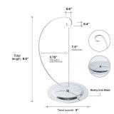 HOHIYA 2 Pcs 9.5 Inch Ornament Display Stand Holder Heavy Duty Base for Glass Terrarium Air Plant Halloween Christmas Twist Wire Max Loading 300g Chrome Silver Taiwan Made