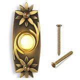 Dreyoo Lighted Metal Doorbell Push Button, Universal Garage Door Opener Switch with LED Light Compatible with Most Wire Doorbell Chimes, Transformer, Ringers, Property in Copyright (Flower Style)