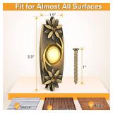 Dreyoo Lighted Metal Doorbell Push Button, Universal Garage Door Opener Switch with LED Light Compatible with Most Wire Doorbell Chimes, Transformer, Ringers, Property in Copyright (Flower Style)