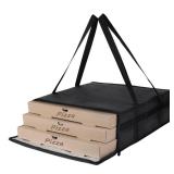 CIVJET Insulated Pizza Delivery Bag for Carry Hot, 20\" x 20\" x 6\" Carrier Warmer, Insulated Food Delivery Bag, Insulated Grocery Cooler Bags for Catering/Drivers Commercial Food Warmersï¼Black,