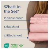 Queen Size 4 Piece Sheet Set - Comfy Breathable & Cooling Bed Sheets Set - Hotel Luxury Bedding for Women, Men, Kids, Teens, Boys & Girls - Deep Pockets, Soft and Wrinkle Free - Oeko-Tex - Baby Pink