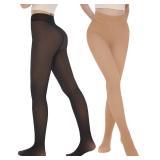 iceROSE 2 Pairs Fleece Lined Thermal Tights for Women â Sheer Black Pantyhose Warm Winter Thick Fake Translucent Leggings