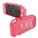 KIWIHOME Pink Case Compatible with Switch Lite, TPU Cover Hard Case Only with Thumb Grip Caps, Cute Case for Girls (Pink)