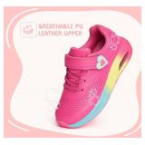 LUCKY STEP Boys Girls Athletic Running Shoes Air Lightweight Fashion Sneakers Casual Breathable Tennis Trainers for Little Kids(12 M US Hot Pink)