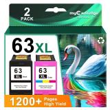63XL Ink Cartridge Combo Pack Replacement for HP Ink 63 63XL Color Ink Cartridges Works for HP OfficeJet 3830 4650 5255 5258 5200 4655 4512 Deskjet 1112 3630 Printer 63 Ink