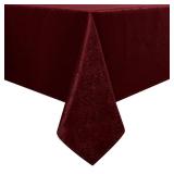Wekwch Burgundy Jacquard Rectangle Tablecloth Exquisite Grain Design Waterproof and Wrinkle Resistant Table Cloth for Indoor Outdoor Parties Kitchen Dinning Room 60 Inch by 84 Inch