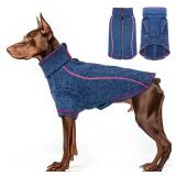 cyeollo Dog Jacket Sweater Reflective Warm Coats Zipper Up Step in Lightweight Fleece Jacket Pet Clothes Dog Jackets for Medium to Large Dogs