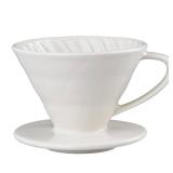 Marirao Pour Over Coffee Maker, Single Cup Coffee Dripper, Manual Porcelain Slow Brewing Accessories for Travel, Camping, Office, Home, Cafe, Coffee Gifts (White, Large,2-4Cups)