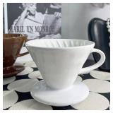 Marirao Pour Over Coffee Maker, Single Cup Coffee Dripper, Manual Porcelain Slow Brewing Accessories for Travel, Camping, Office, Home, Cafe, Coffee Gifts (White, Large,2-4Cups)