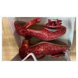 PANDANINJIA Girls Toddler/Little Kid Lisa Dress Mary Jane Pumps Bow Low Heels Party Wedding Princess Shoes (Red Sequin, 11 M US Little Kid)