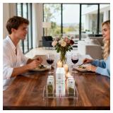 Acrylic Napkin Holder, Rotating Clear Napkin Dispenser for Salt and Pepper Holder Tray, Acrylic Tissue Box for Dining Table Decor, Kitchen, Bar, Restaurant