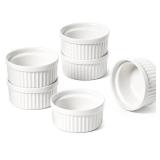 LE TAUCI Sauce Cups 2 OZ, Small Dipping Bowls, Mini Ceramic Ramekins Souffle Dishes, Sauce Dip Bowls for Charcuterie Boards, Microwave & Oven Safe, Set of 6, White