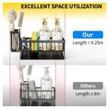 Cisily Sink Caddy Sponge Holder for Kitchen with Brush Holder and Stainless Steel Self Drain Tray, Rustproof Kitchen Sink Organizer for Sponge, Soap Dispenser Storage Accessories