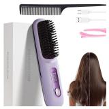 Go Brush Pro, 2026 Upgraded Go Brush Pro, Portable Straightener Brushs for Travel, with LCD Temperature Display, Fast Heating Cordless Mini Hair Brushs, Portable Hair Straightener
