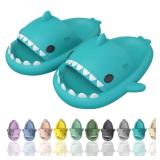 sharllen Shark Sandals Slides for Women Men Cute Novelty Cartoon Anti-Slip Open Toe Slides Summer Lightweight Shark Sandals (no size)