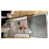 LOZOVIN Stainless Steel Cutting Board for Kitchen, Scratch Resistant Mesh Design, Reversible 304 Stainless Steel & Wheat Straw, Non Toxic Chopping Board for Meat, Dishwasher Safe, 14.4\"*9.8\",1Pcs Gr