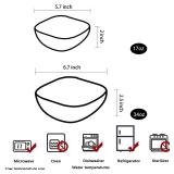 TOSSOW Square Glass Mixing Bowl Set of 2, Serving Bowls All Purpose Transparent Salad Bowls, for Fruit, Snacks, Sauces, Popcorn and More