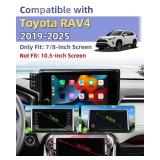 PZK Car Phone Holder for Toyota RAV4 2019-2025 Hybrid LE/XLE/Premium Accessories 7/8-Inch Screen Magnetic 15W Fast Wireless Charger Car Phone Mount 360Â° Rotation Not Affect Vent (Not Fit 9/10.5 inc