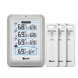 Indoor Outdoor Thermometer Wireless, 4.5 Inch Display Digital Hygrometer Thermometer Temperature Humidity Monitor with 330ft Range Sensor and Adjustable Backlight