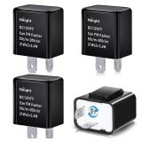 Nilight 4PCS Flasher Relay Adjustable 2 Pin Electronic Blinker Relay 12V Fixes Motorcycle Turn Signal and Hazard Warn Hyper Blink Flash or No Flash for LED and Halogen Bulbs, 2 Years Warranty