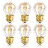 Beonllay Vintage Amber Light Bulbs 25 watt Equivalent Dimmable E26 LED Bulb 2500K Warm Light, 2W LED Globe Edison Decorative Light Bulb, 6 Pack