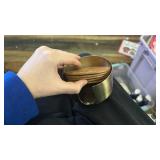 Brown Faux Leather Coasters Set of 5