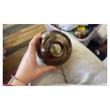 Round Amber Glass Vase