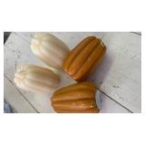 BUNDLED pkg. of 4-5.5\" Orange Pumpkin Wax Candle