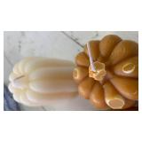 BUNDLED pkg. of 4-5.5\" Orange Pumpkin Wax Candle