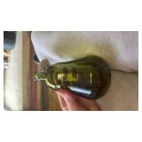 Green Glass Pear Shaped Bottle
