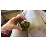 Green Glass Pear Shaped Bottle