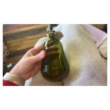Green Glass Pear Shaped Bottle