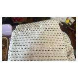 Woven Dot Line Shower Curtain - Ivory/Black