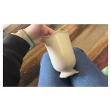 Minimalist White Ceramic Vase with Scalloped Edge