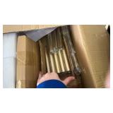 Modern Farmhouse Gold Chandelier, 8-Light Rustic Candle Chandelier, Industrial Hanging Chandeliers for Dining Room, Kitchen, Foyer, Entryway, Living Room