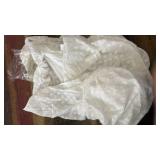 White Cotton Shower Curtain with Crochet Trim