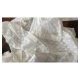 White Cotton Shower Curtain with Crochet Trim