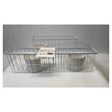 Lot of 3 Kitchen fixed organizer White Metal Wall Mount Storage Rack