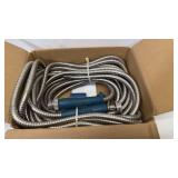 25ft Stainless Steel Flex Gas Line with Blue Handles