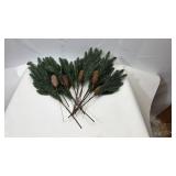 Artificial Pine Branches with Pinecones