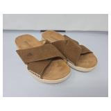 Easy Spirit Brown Suede Comfort Slides