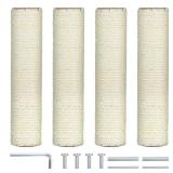 4 Pcs Cat Scratching Post Replacement 12in Cat Tree & Tower Scratch Pole Refill Parts with M8 Screws Sisal Rope Cat Furniture Protector
