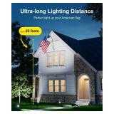 2 Pack Solar Spotlights Outdoor Waterproof for Flag, Tree, Statue, Number Sign, Plant Pot, Bright LED Outside Landscape Flood Lamp for Accent Uplighting Yard, Garden, Driveway, Walkway, Porch, Fence