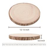 Maputune in Large Unfinished Wood Slices for Centerpieces, Natural Rustic Wooden Plate for DIY Craft, Round Wood Chips for Signage Painting Wedding Party Christmas Decor