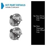 TRQ Rear Wheel Hub Driver Left Side & Passenger Right Side 2 Piece Set for 1999 2000 2001 2002 2003 All Wheel Drive Lexus RX300 2001 2002 2003 All Wheel Drive Toyota Highlander