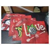 AVOIN colorlife Merry Christmas Let It Snow Snowman Red Throw Pillow Covers, 20 x 20 Inch Xmas Tree Holiday Cushion Case Decoration for Sofa Couch Set of 4